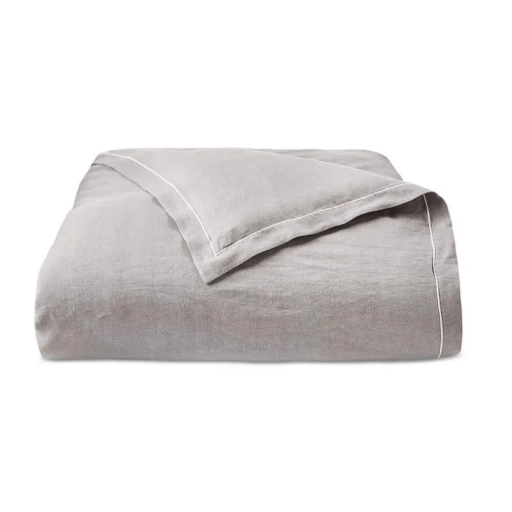 Hotel Collection Linen Full Queen Comforter Set Gray 3 Pc Luxury Bedding NEW